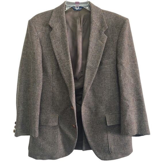 Vintage WFF by Farrah Men's Tweed Wool Blazer Sportscoat Size 42R Brown - Picture 3 of 9
